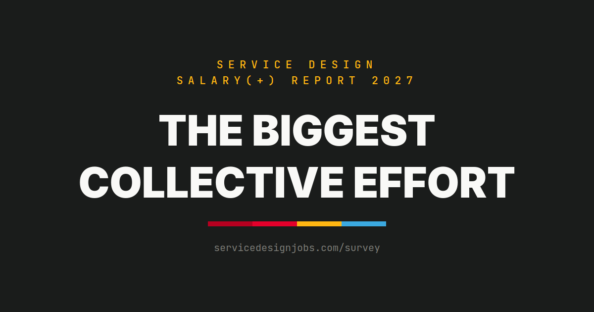 Dark share card: the biggest collective effort in service design, the Service Design Salary(+) Report 2027